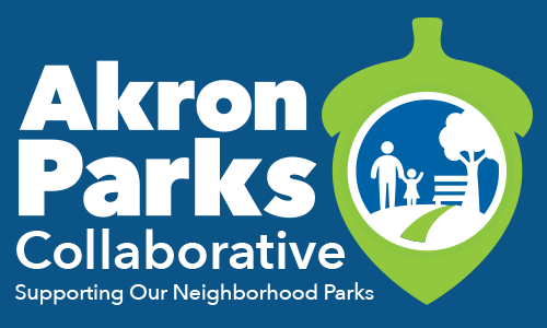 Akron Parks Collaborative logo on blue background