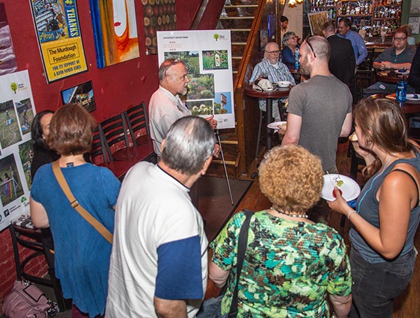 Community engagement - people gathered and talking